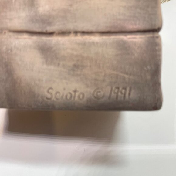 Vintage Handmade and painted Ceramic Santa & Reindeer Decorative Holiday Gift Ba - Picture 13 of 16